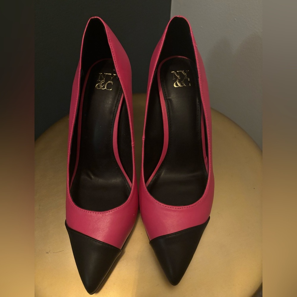 New York & Company Pink and Black Heels Elegant Pumps